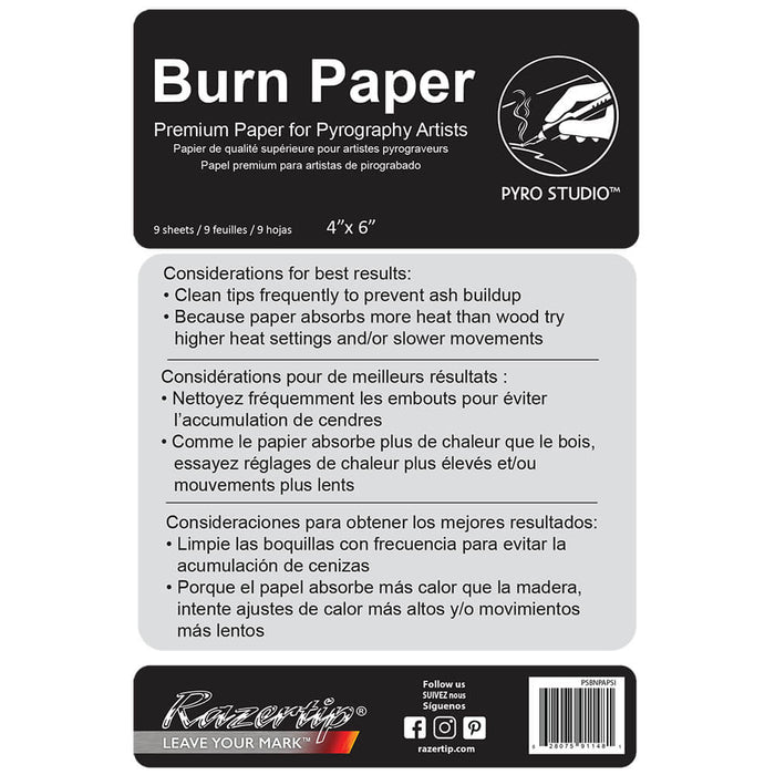 Sienna Wood Premium Burn Paper - 4"x6",  9 Sheets